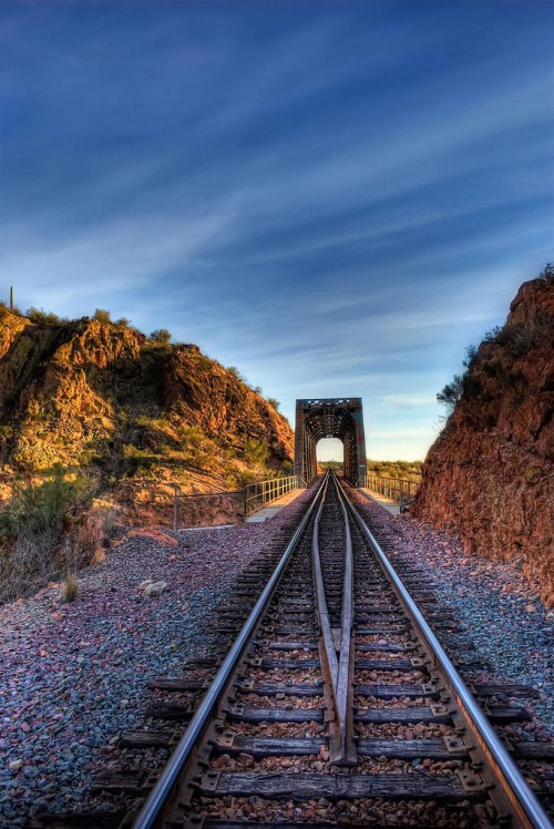 Railroad at Sunset