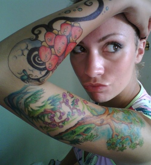 Cool Sleeve Tattoo for Girls
