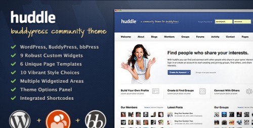 Huddle - WordPress & BuddyPress Community Theme