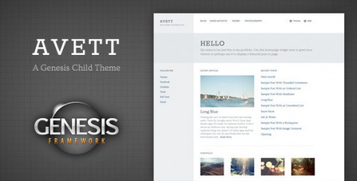 Avett: WordPress Portfolio Genesis Child Theme