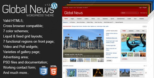 Global News Portal - Responsive WordPress Theme