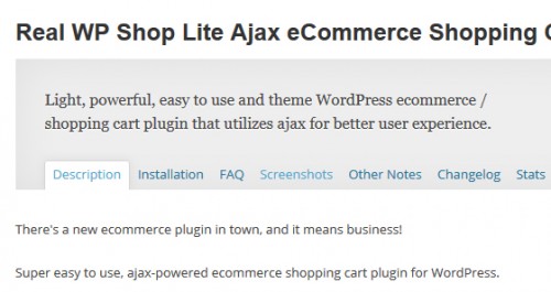 Real WP Shop Lite Ajax eCommerce Shopping Cart