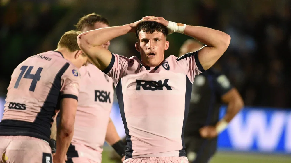 Ellis Bevan is dejected after Cardiff's defeat by Glasgow